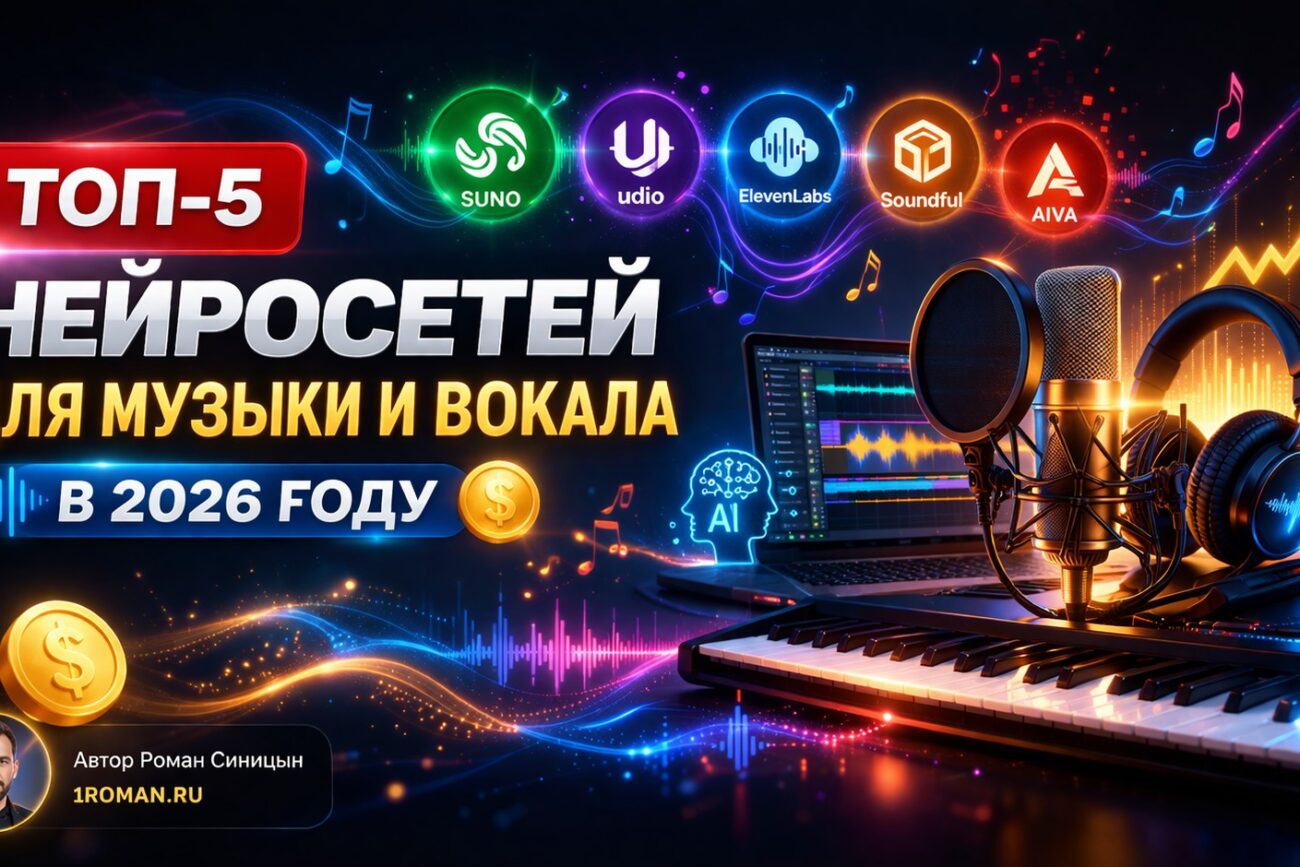 Топ‑5 нейросетей для музыки и вокала в 2026 году 💰